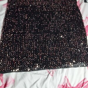 Glamorous Sequin Mini Skirt in Black and Pink